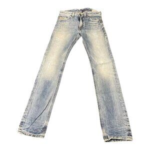 Diesel Thavar Jeans Mens 32x33 Distressed Slim Skinny Italian Denim 008XR Wash